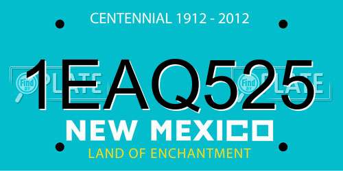 1EAQ525 New Mexico License Plate