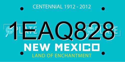 1EAQ828 New Mexico License Plate
