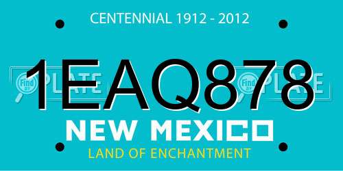 1EAQ878 New Mexico License Plate