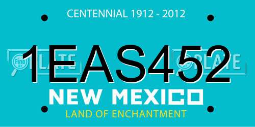 1EAS452 New Mexico License Plate
