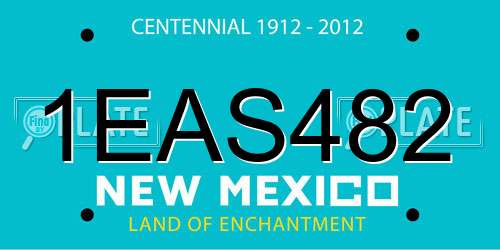 1EAS482 New Mexico License Plate