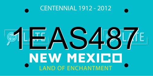 1EAS487 New Mexico License Plate