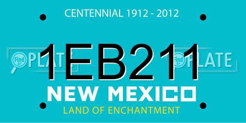1EB211 New Mexico License Plate