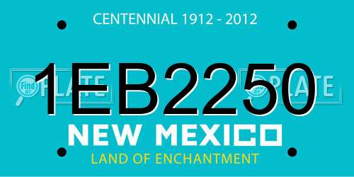 1EB2250 New Mexico License Plate