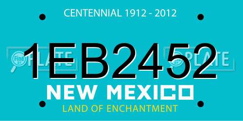 1EB2452 New Mexico License Plate