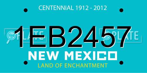 1EB2457 New Mexico License Plate