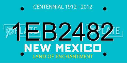 1EB2482 New Mexico License Plate