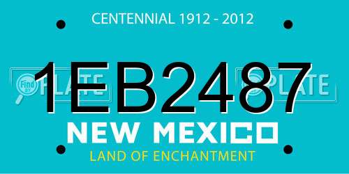 1EB2487 New Mexico License Plate