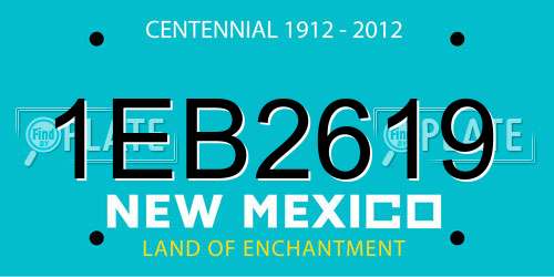 1EB2619 New Mexico License Plate