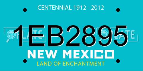 1EB2895 New Mexico License Plate