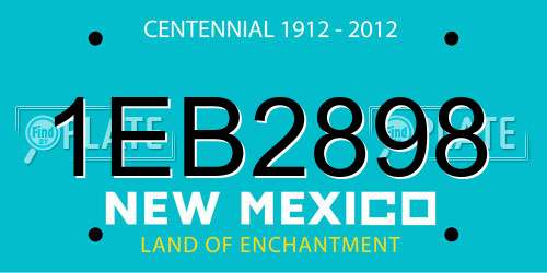 1EB2898 New Mexico License Plate