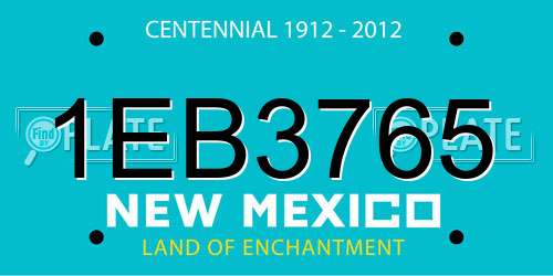 1EB3765 New Mexico License Plate