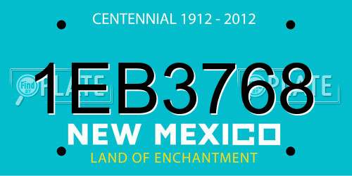 1EB3768 New Mexico License Plate