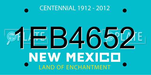 1EB4652 New Mexico License Plate