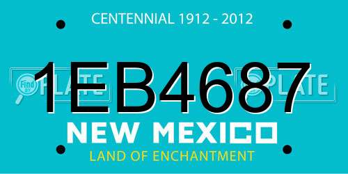 1EB4687 New Mexico License Plate