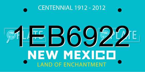 1EB6922 New Mexico License Plate