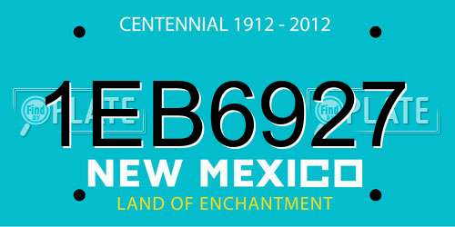 1EB6927 New Mexico License Plate