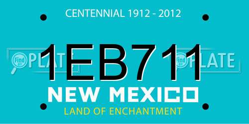 1EB711 New Mexico License Plate