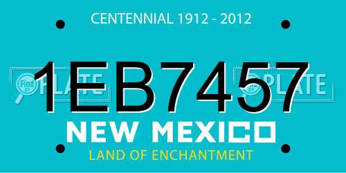 1EB7457 New Mexico License Plate
