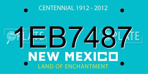 1EB7487 New Mexico License Plate