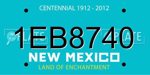 1EB8740 New Mexico License Plate