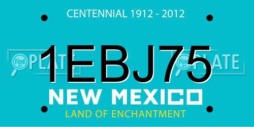 1EBJ75 New Mexico License Plate