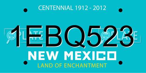 1EBQ523 New Mexico License Plate