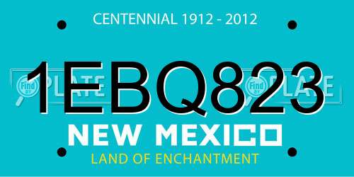 1EBQ823 New Mexico License Plate