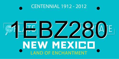 1EBZ280 New Mexico License Plate