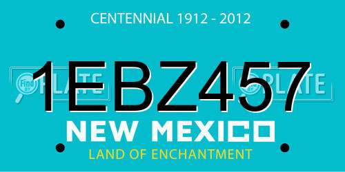1EBZ457 New Mexico License Plate