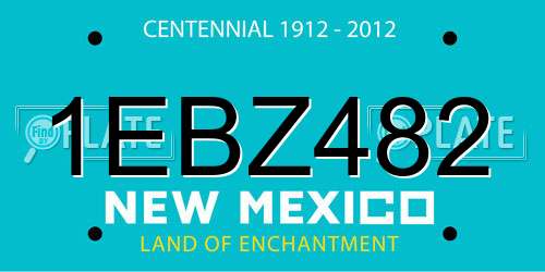 1EBZ482 New Mexico License Plate
