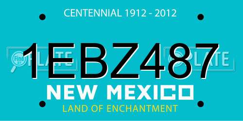 1EBZ487 New Mexico License Plate