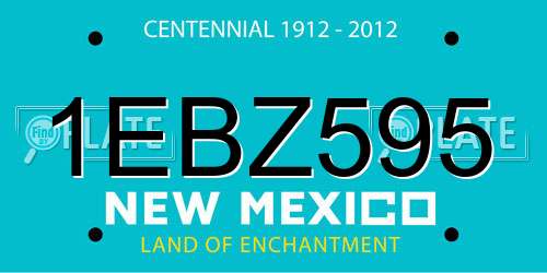 1EBZ595 New Mexico License Plate