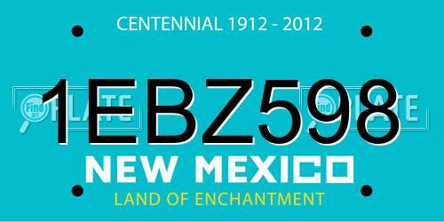 1EBZ598 New Mexico License Plate