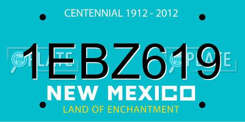 1EBZ619 New Mexico License Plate