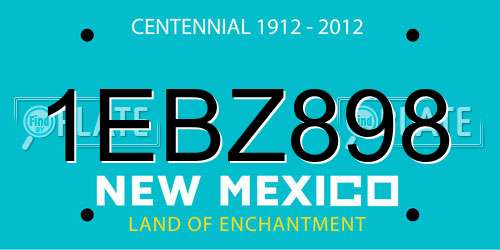 1EBZ898 New Mexico License Plate