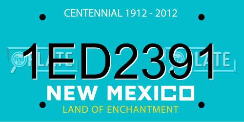 1ED2391 New Mexico License Plate