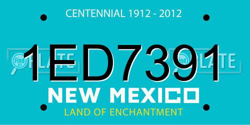 1ED7391 New Mexico License Plate