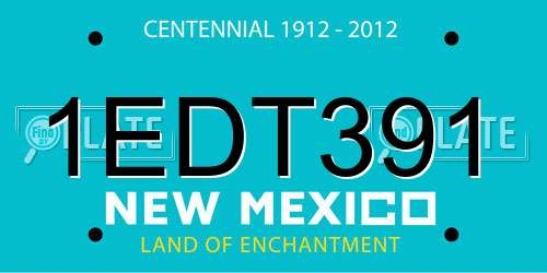 1EDT391 New Mexico License Plate