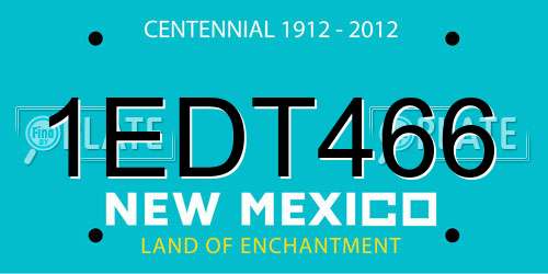 1EDT466 New Mexico License Plate