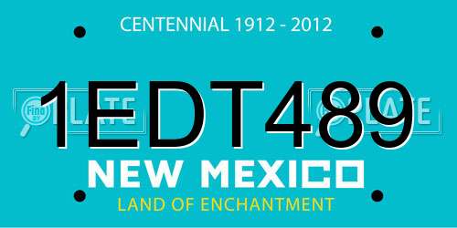 1EDT489 New Mexico License Plate