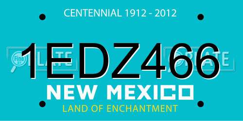 1EDZ466 New Mexico License Plate