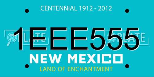 1EEE555 New Mexico License Plate