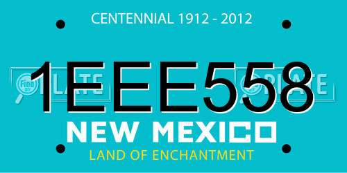 1EEE558 New Mexico License Plate
