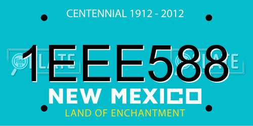 1EEE588 New Mexico License Plate