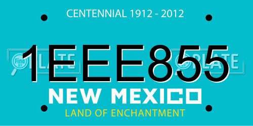 1EEE855 New Mexico License Plate