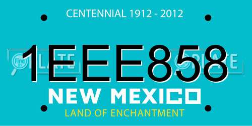 1EEE858 New Mexico License Plate