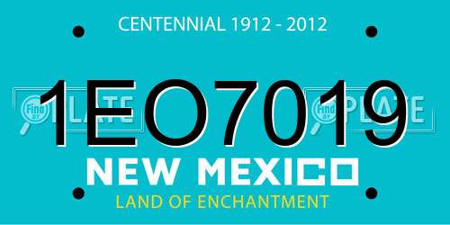 1EO7019 New Mexico License Plate