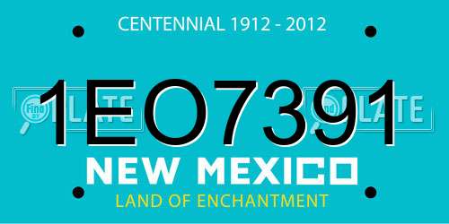 1EO7391 New Mexico License Plate