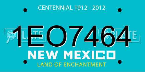 1EO7464 New Mexico License Plate